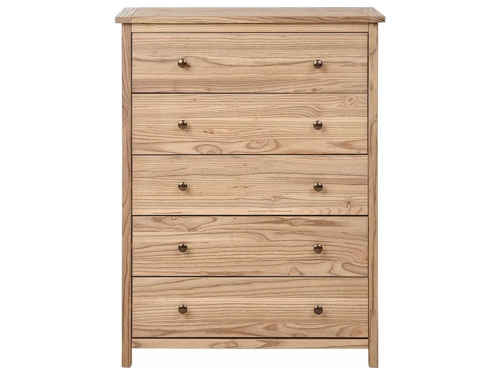 5 Drawer Chest Sassafras Wood Brown Ebern 85cm | Classic Design