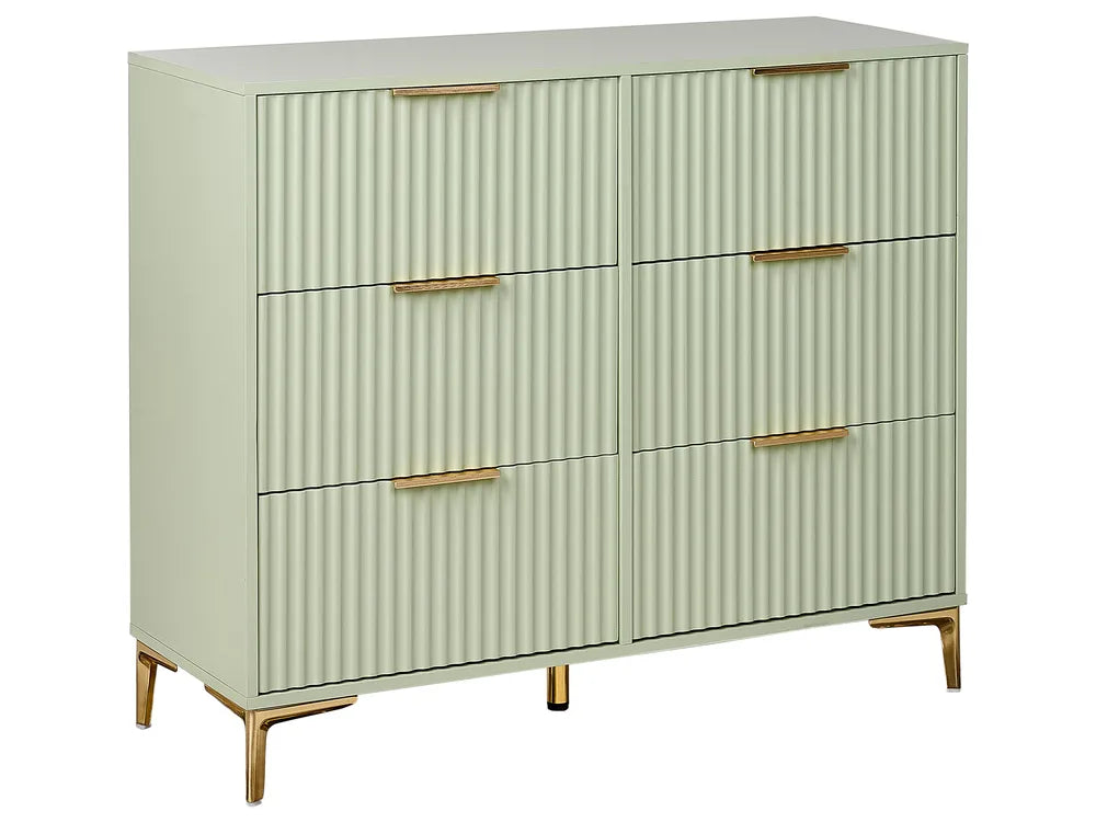 6 Drawer Chest Light Green Conora | Modern Design