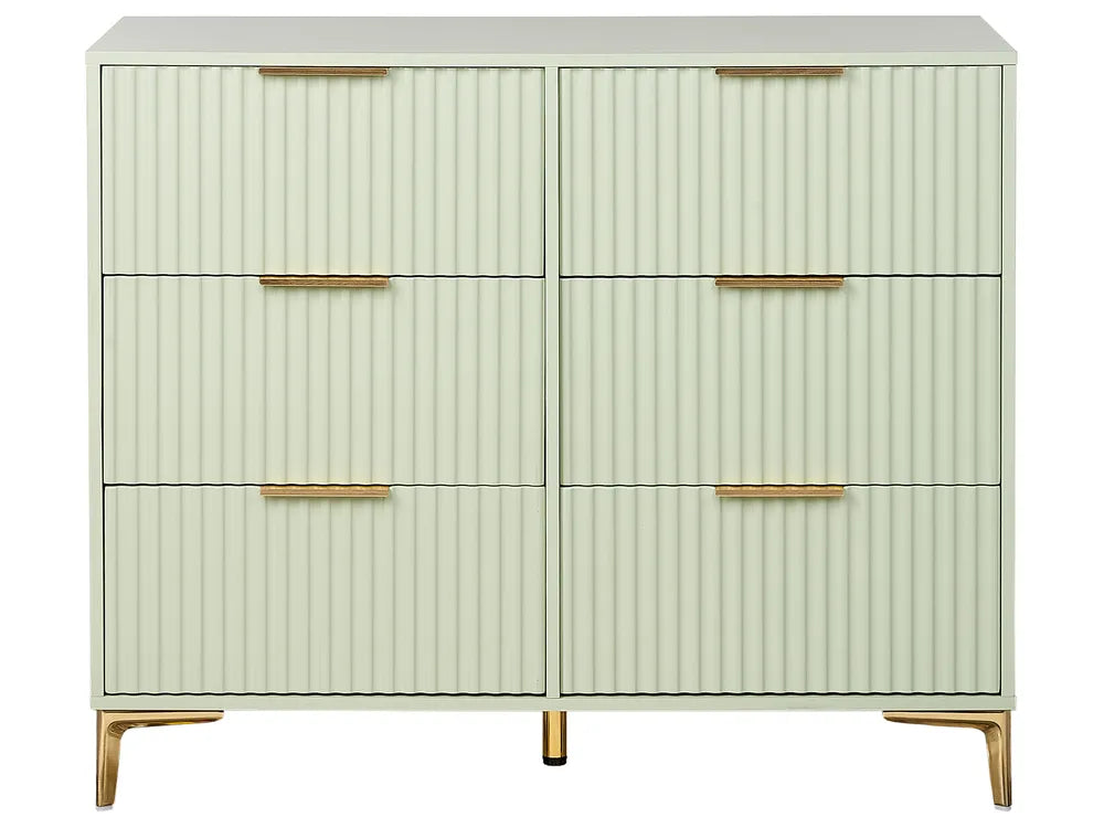 6 Drawer Chest Light Green Conora | Modern Design