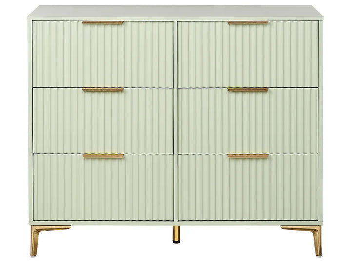 6 Drawer Chest Light Green Conora | Modern Design