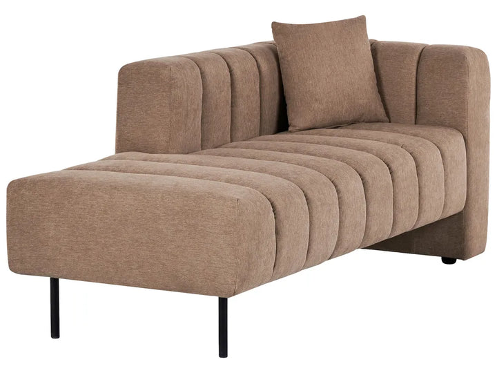 Right-Hand Chaise Lounge Fabric Light Brown Raley