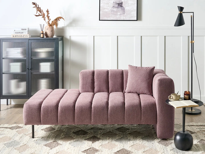 Right-Hand Chaise Lounge Fabric Pink Raley