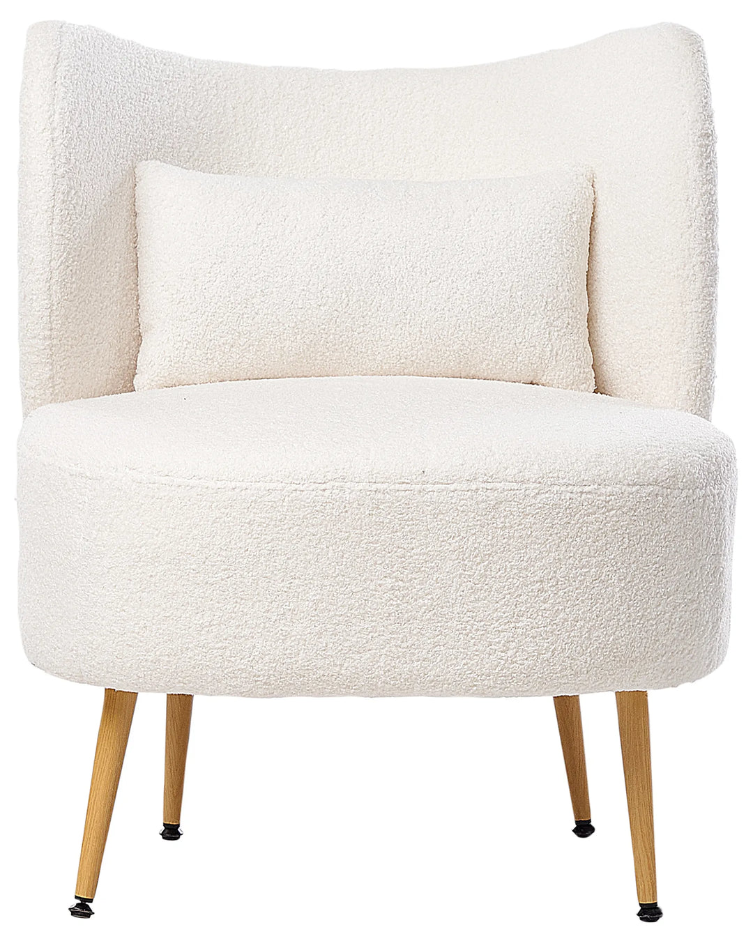 Armchair with Cushion Boucle Off-White Ameley