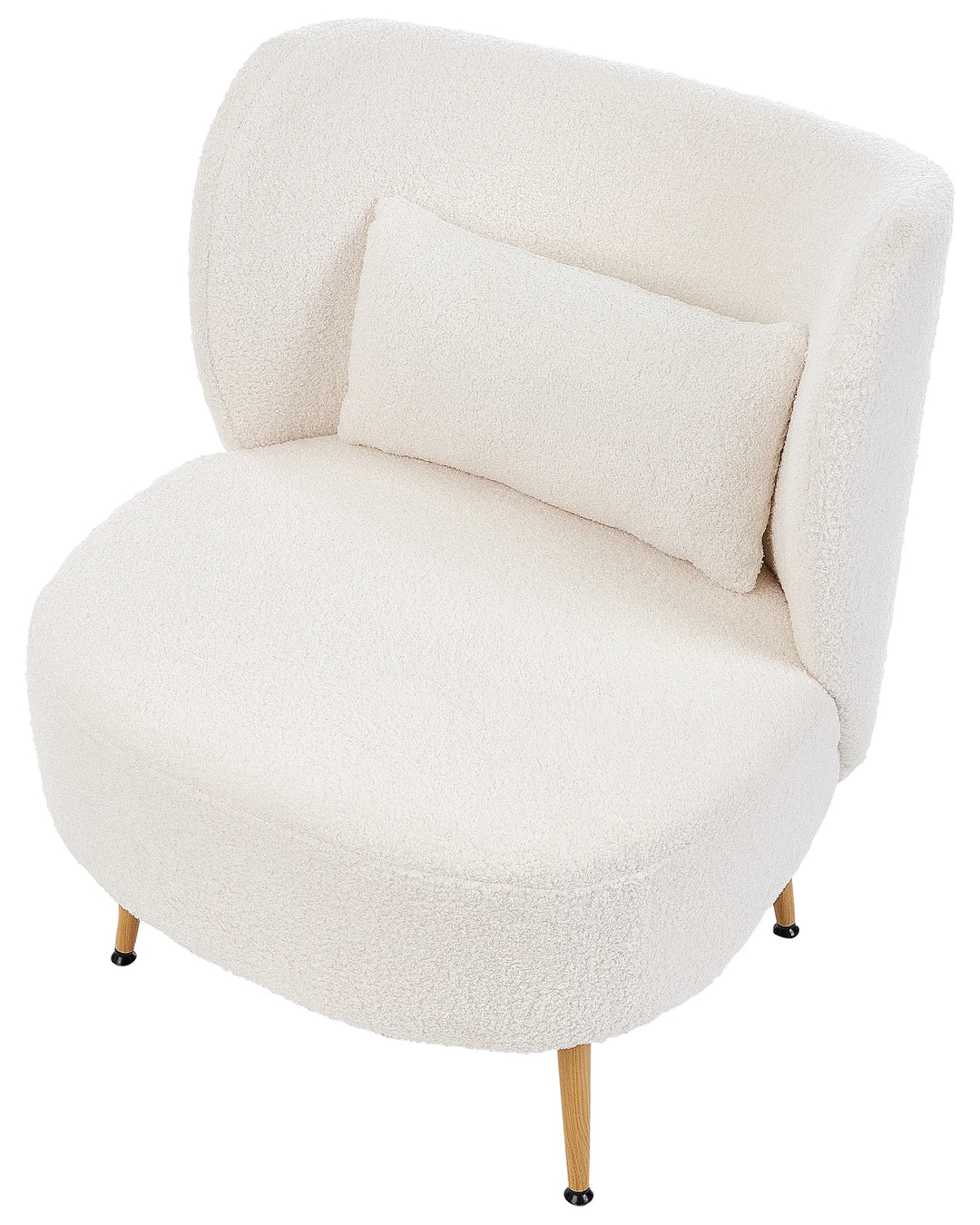 Armchair with Cushion Boucle Off-White Ameley