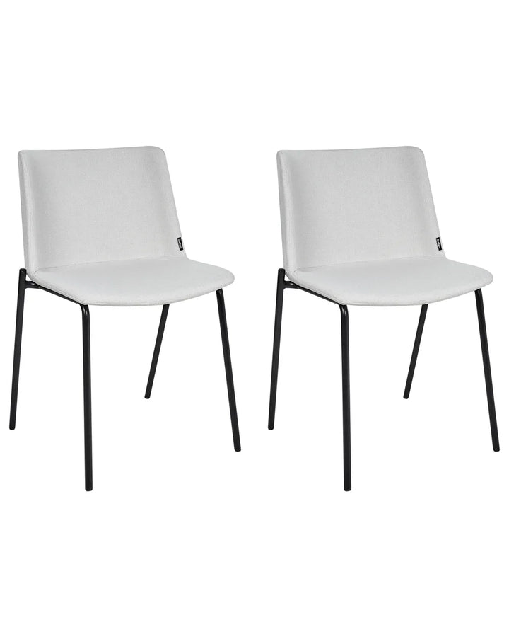 Set of 2 Dining Chairs Fabric Light Grey Sola
