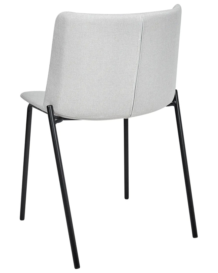 Set of 2 Dining Chairs Fabric Light Grey Sola