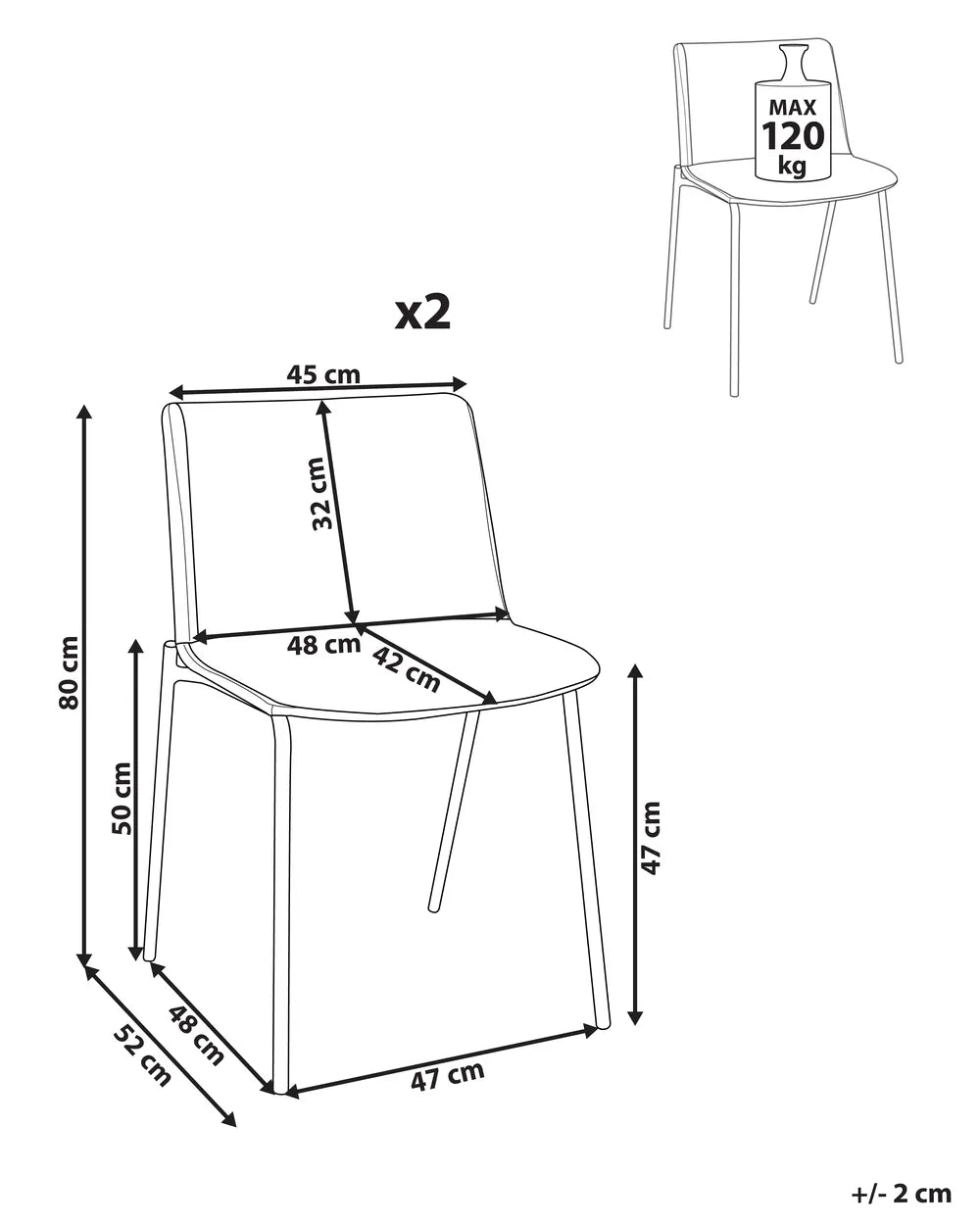 Set of 2 Dining Chairs Fabric Light Grey Sola