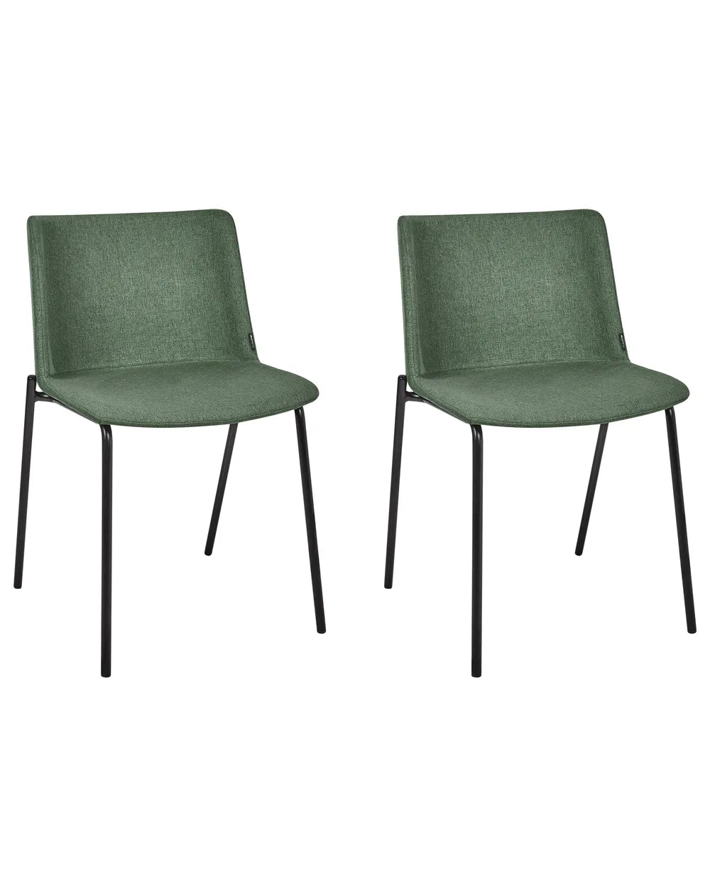 Set of 2 Dining Chairs Fabric Dark Green Sola