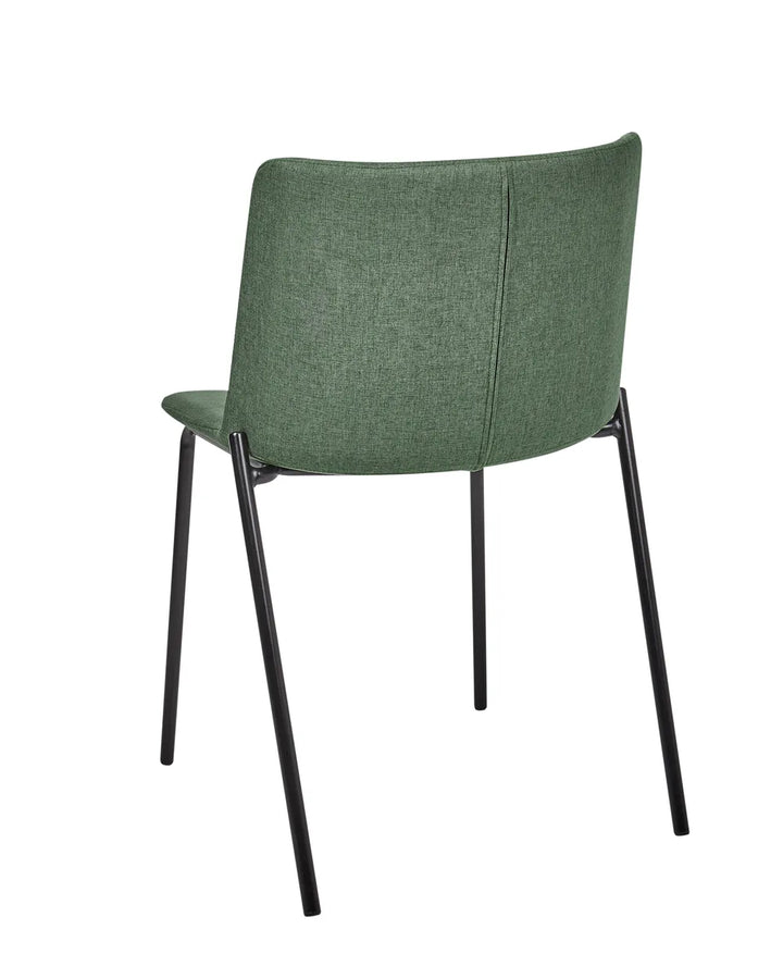 Set of 2 Dining Chairs Fabric Dark Green Sola