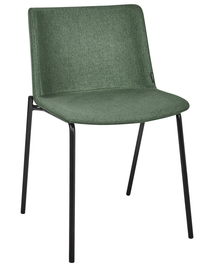 Set of 2 Dining Chairs Fabric Dark Green Sola