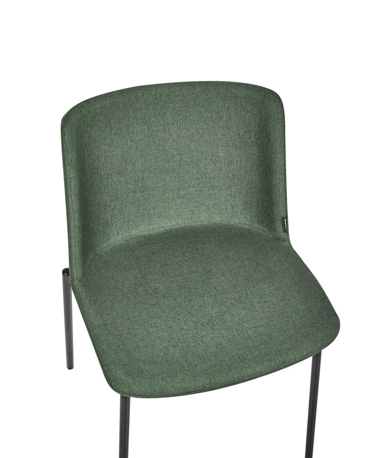 Set of 2 Dining Chairs Fabric Dark Green Sola