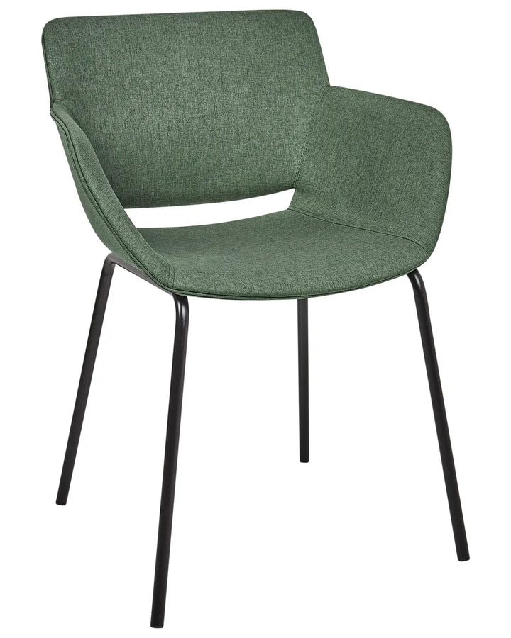 Set of 2 Dining Chairs Fabric Green Ed