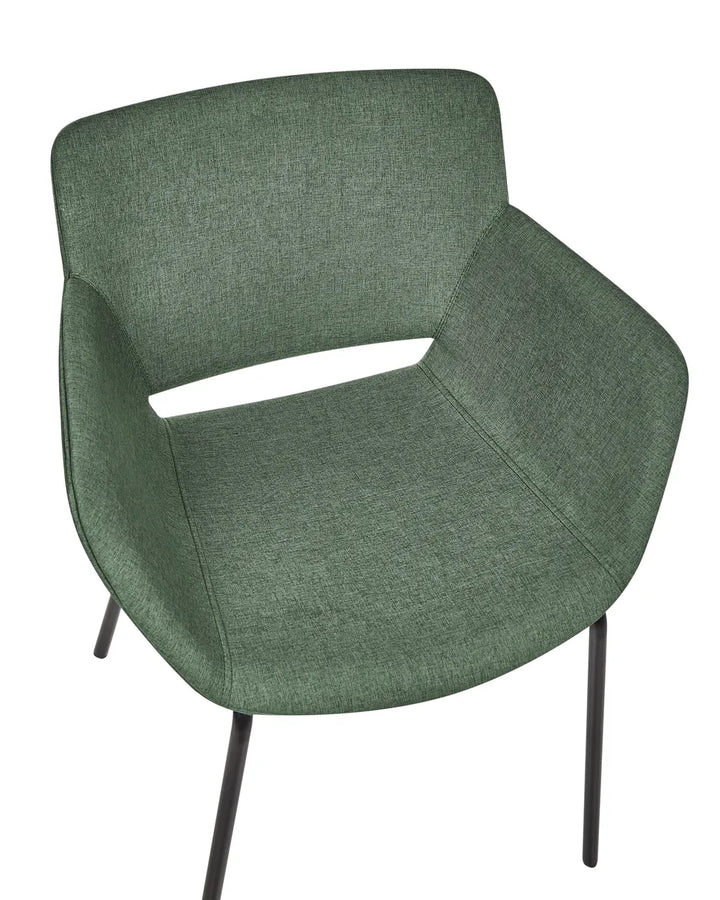 Set of 2 Dining Chairs Fabric Green Ed