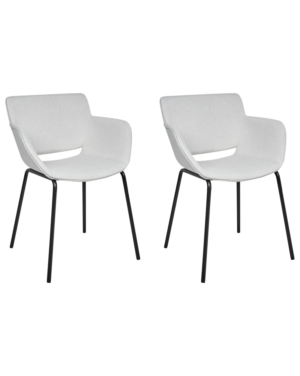 Set of 2 Dining Chairs Fabric Light Grey Ed