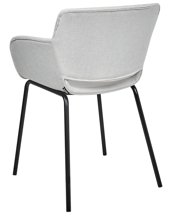 Set of 2 Dining Chairs Fabric Light Grey Ed