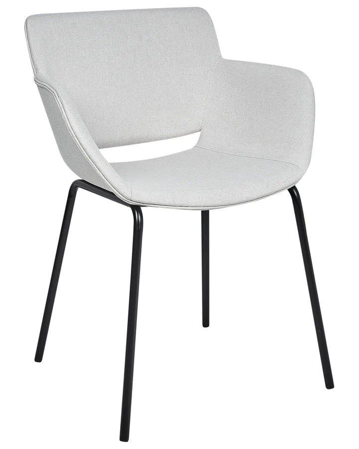 Set of 2 Dining Chairs Fabric Light Grey Ed