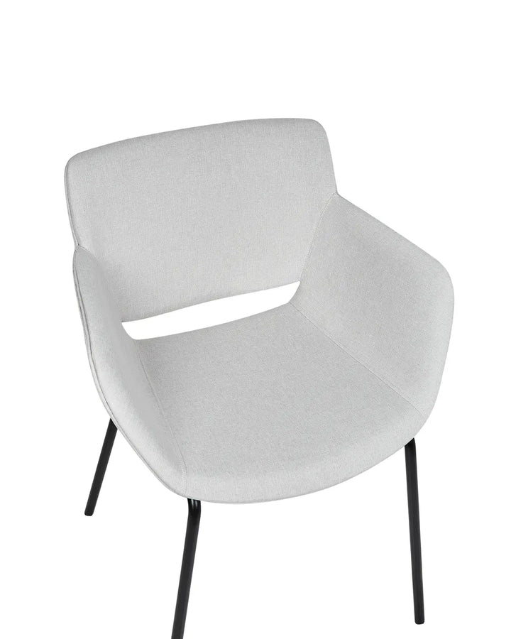 Set of 2 Dining Chairs Fabric Light Grey Ed
