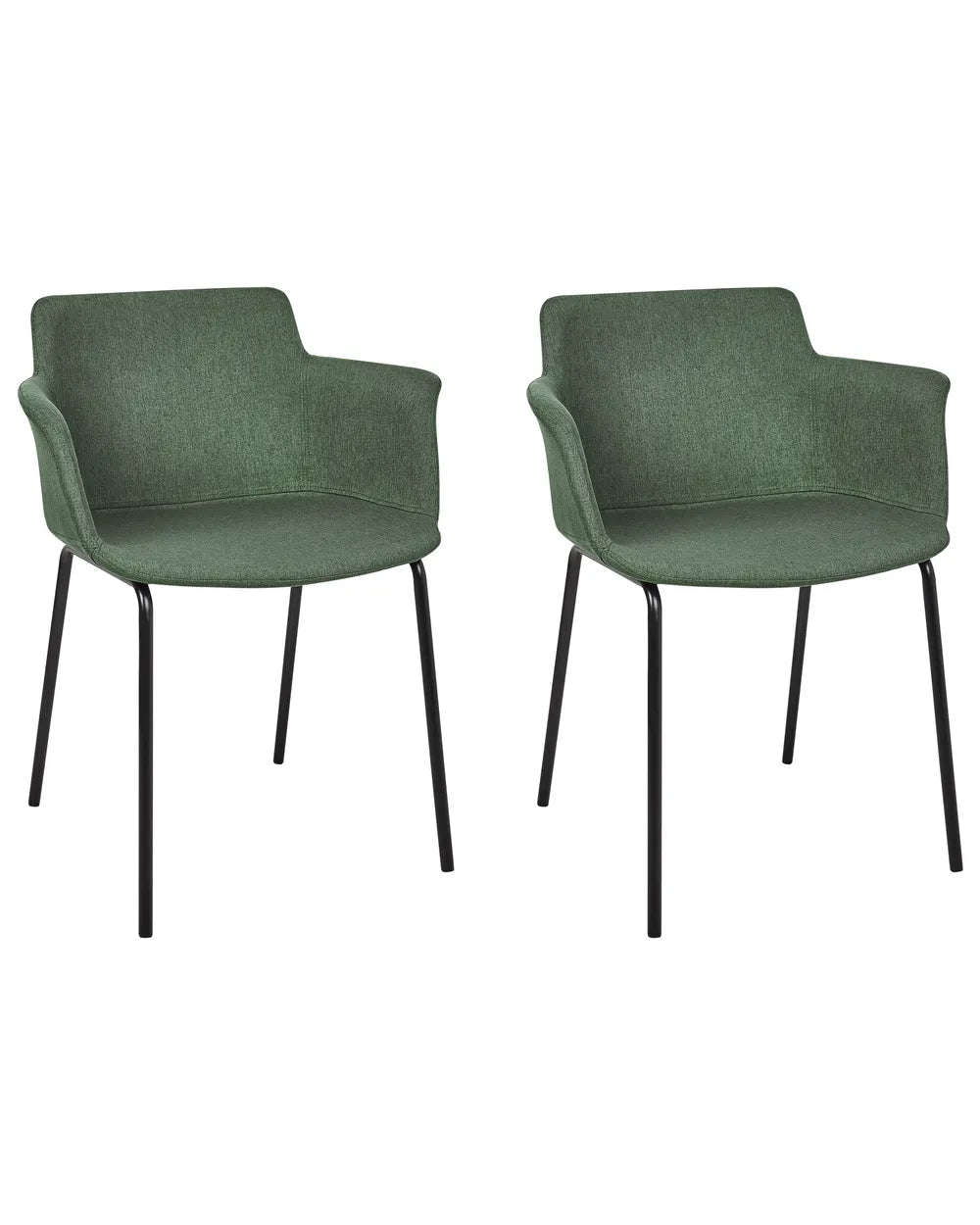 Set of 2 Dining Chairs Fabric Green Axel
