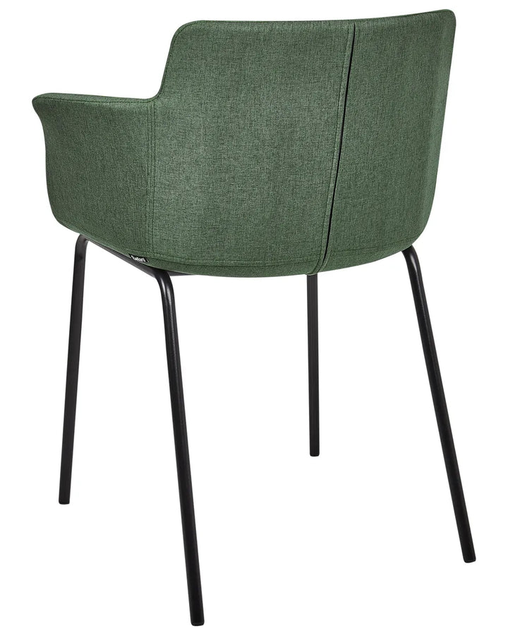 Set of 2 Dining Chairs Fabric Green Axel