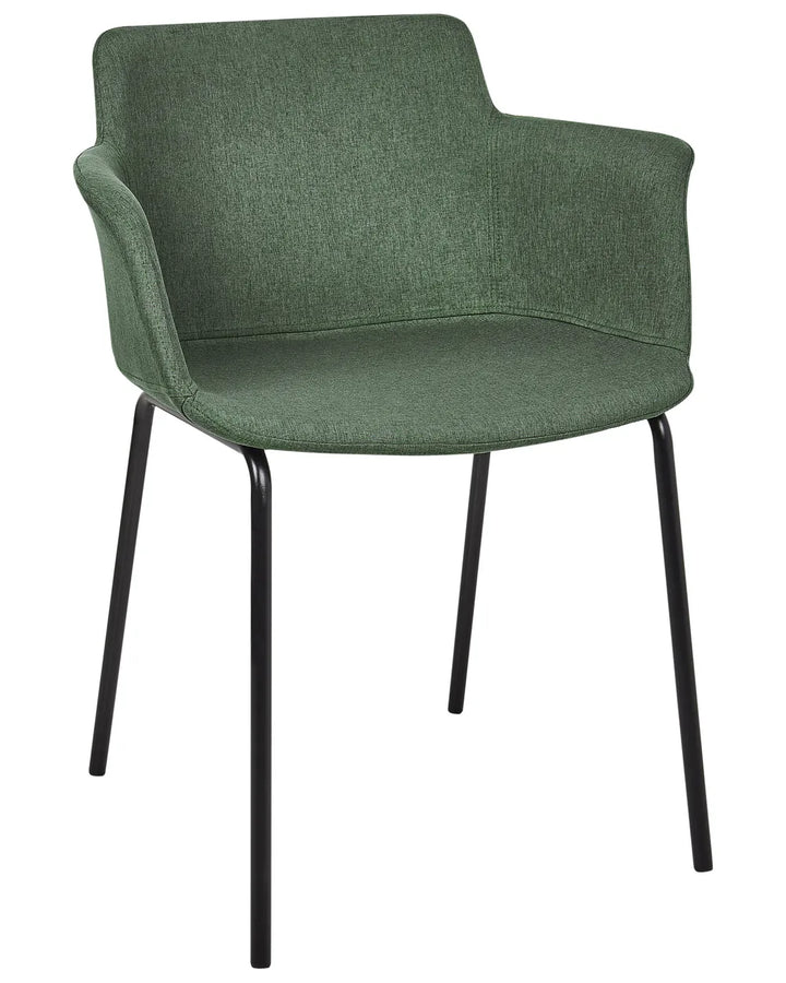 Set of 2 Dining Chairs Fabric Green Axel