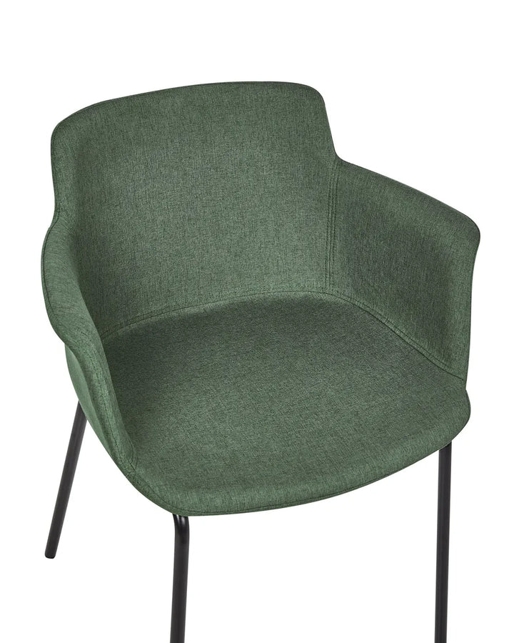 Set of 2 Dining Chairs Fabric Green Axel