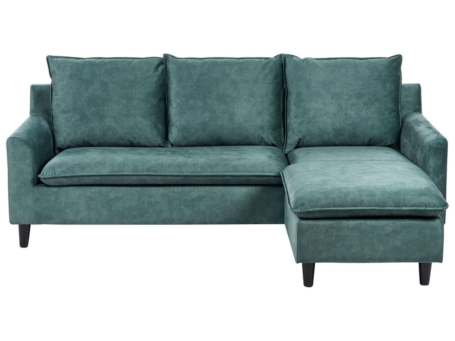 Elvenes Left Hand Velvet Corner Sofa Teal