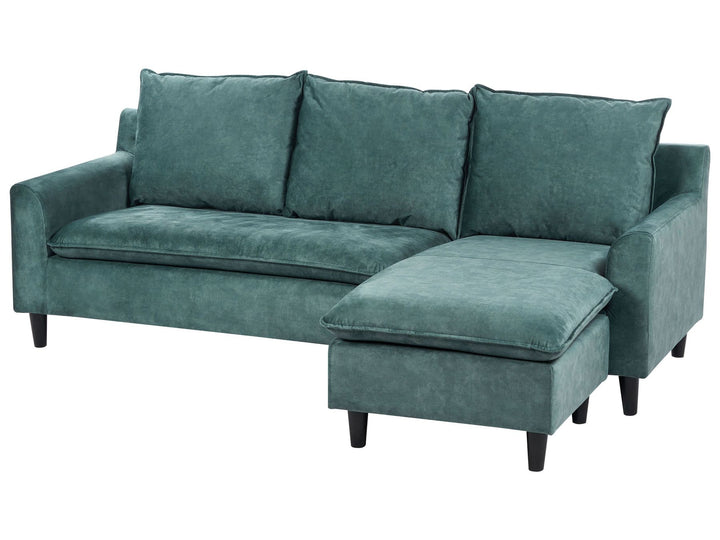 Elvenes Left Hand Velvet Corner Sofa Teal