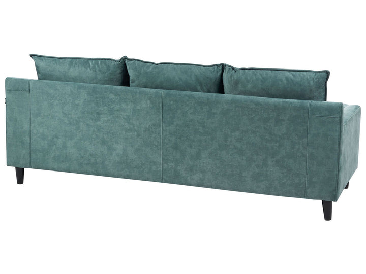Elvenes Left Hand Velvet Corner Sofa Teal