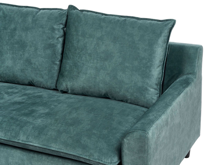 Elvenes Left Hand Velvet Corner Sofa Teal