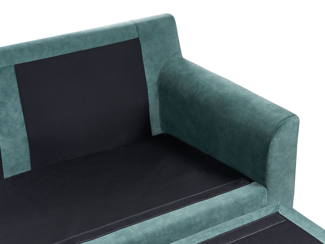 Elvenes Left Hand Velvet Corner Sofa Teal