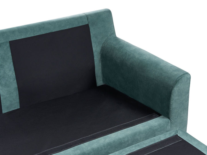 Elvenes Left Hand Velvet Corner Sofa Teal