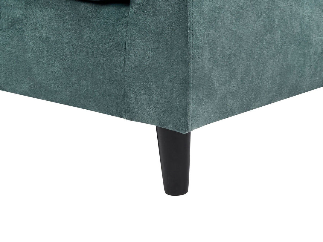 Elvenes Left Hand Velvet Corner Sofa Teal