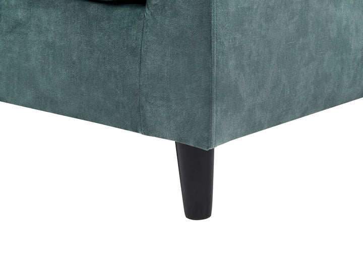 Elvenes Left Hand Velvet Corner Sofa Teal