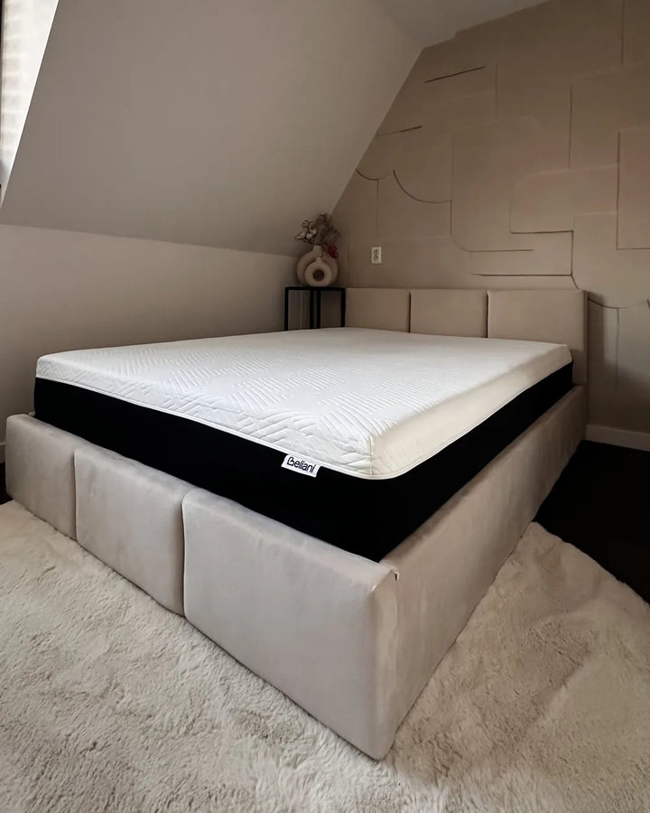 Ottoman Bed Velvet 140 x 200 cm (EU Double) Light Beige Carol
