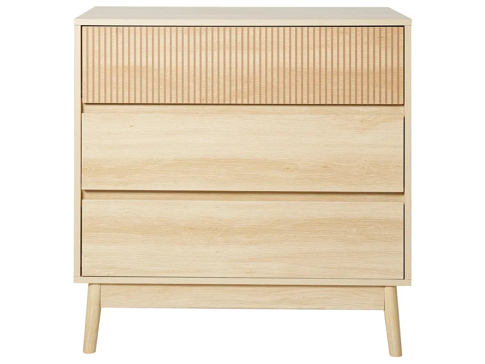 3 Drawer Chest Light Brown Rauch | Functional and Capacious Drawers