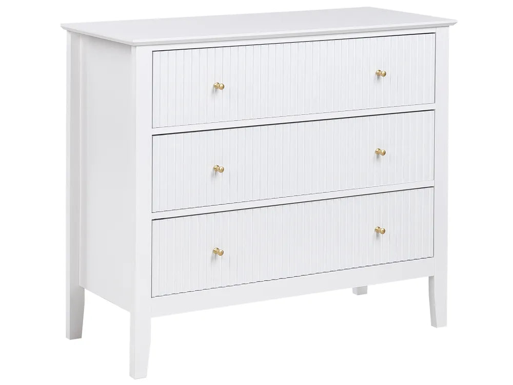 3 Drawer Chest White Brayden Studio | Functional Storage Space