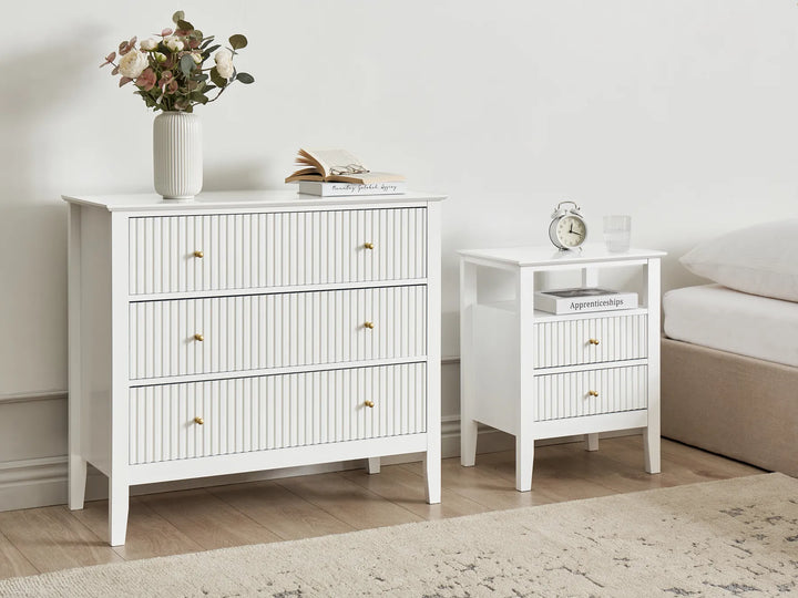 3 Drawer Chest White Brayden Studio | Functional Storage Space