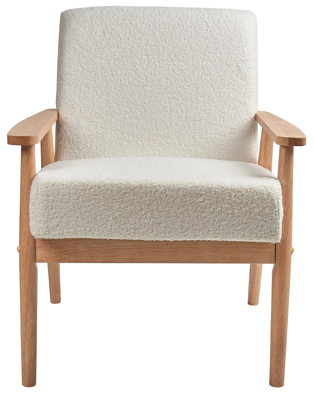 Armchair Boucle Off-White/ Light Brown Dartez