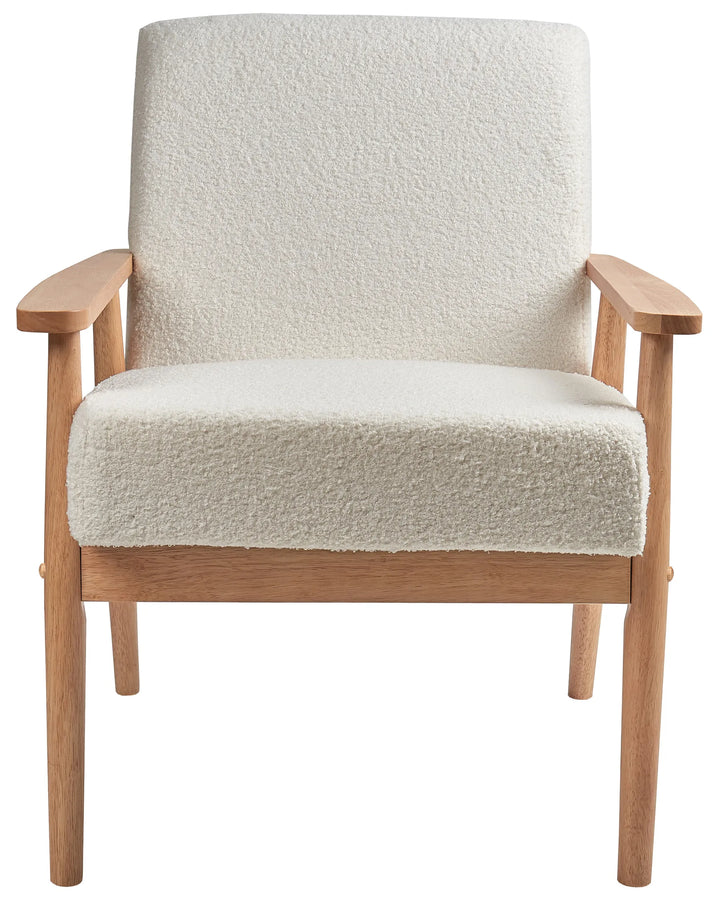 Armchair Boucle Off-White/ Light Brown Dartez