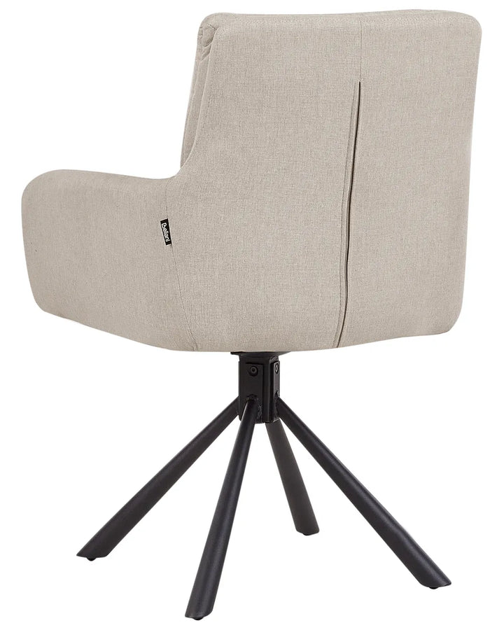 Set of 2 Dining Chairs Swivel Fabric Taupe Van