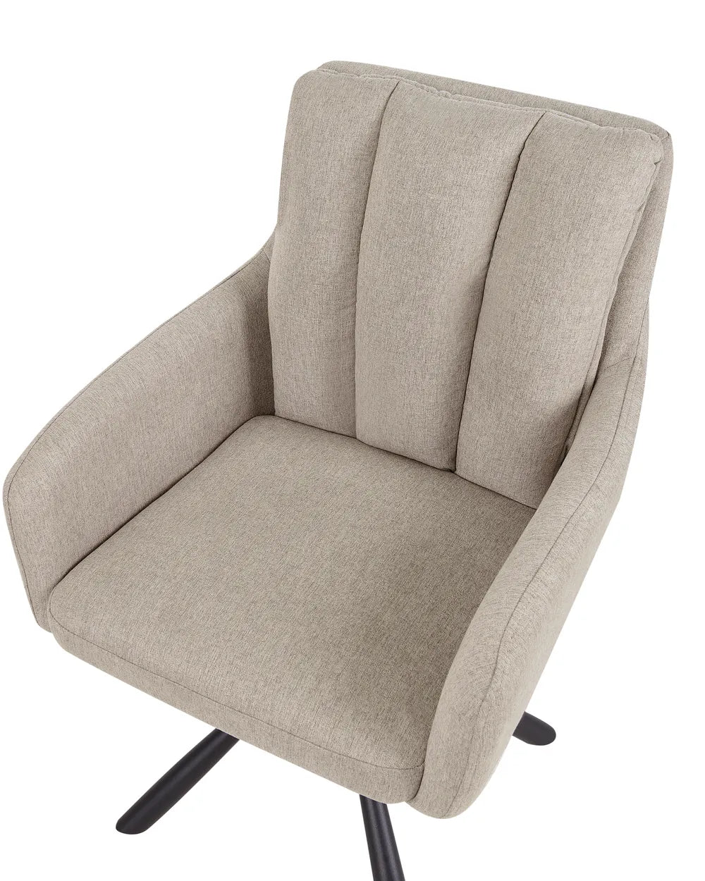 Set of 2 Dining Chairs Swivel Fabric Taupe Van