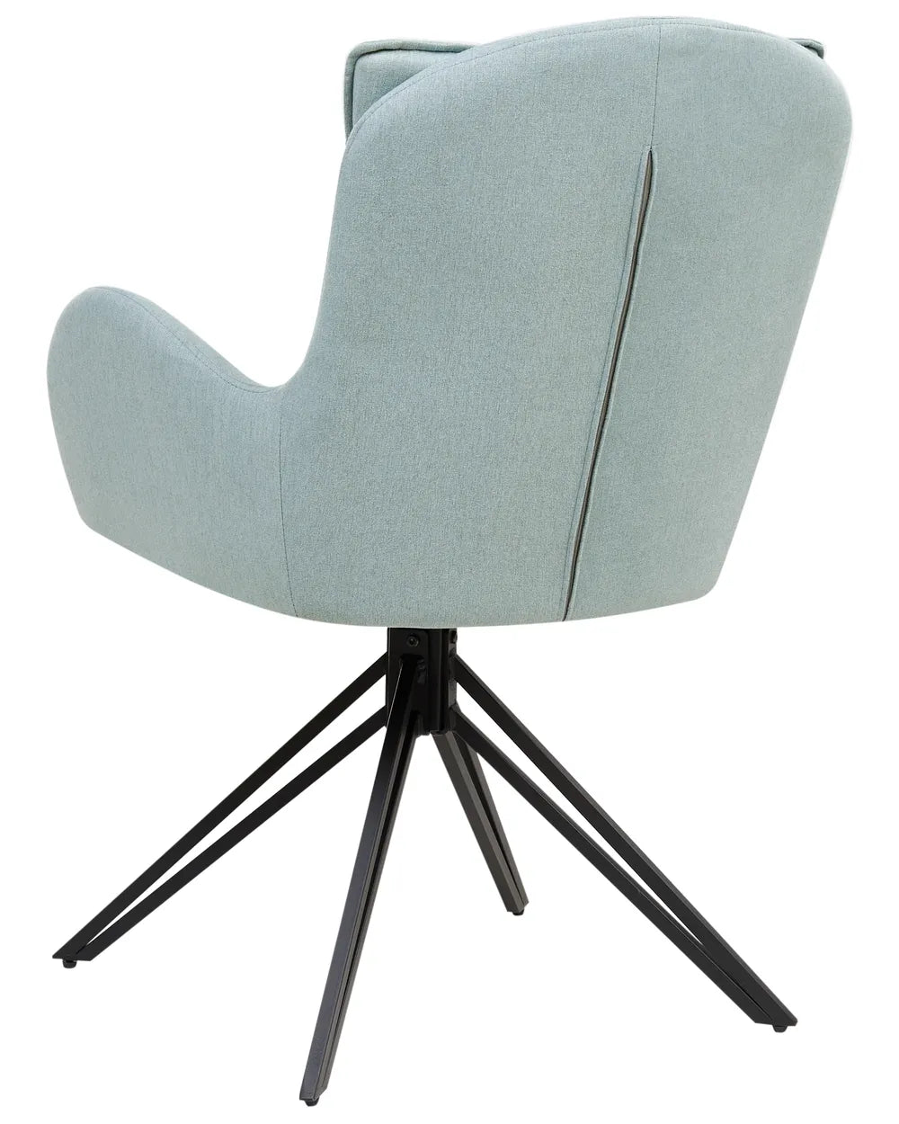 Set of 2 Dining Chairs Swivel Fabric Light Blue Fall