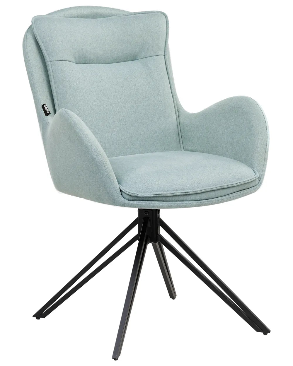 Set of 2 Dining Chairs Swivel Fabric Light Blue Fall