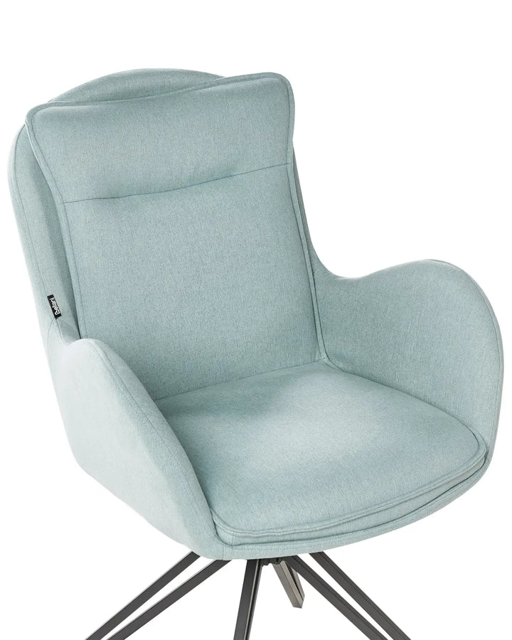 Set of 2 Dining Chairs Swivel Fabric Light Blue Fall
