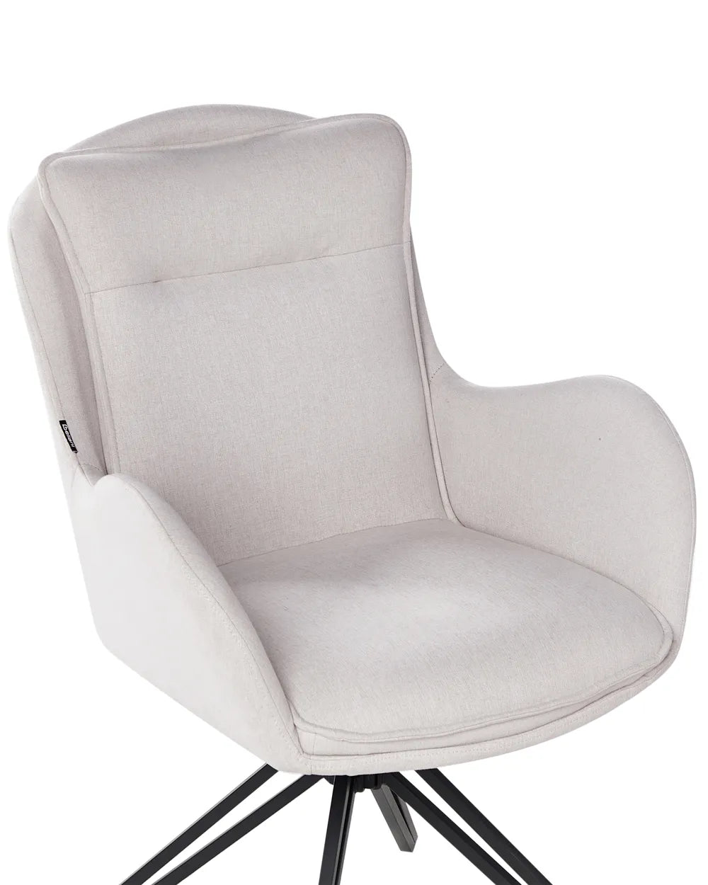 Set of 2 Dining Chairs Swivel Fabric Light Beige Fall