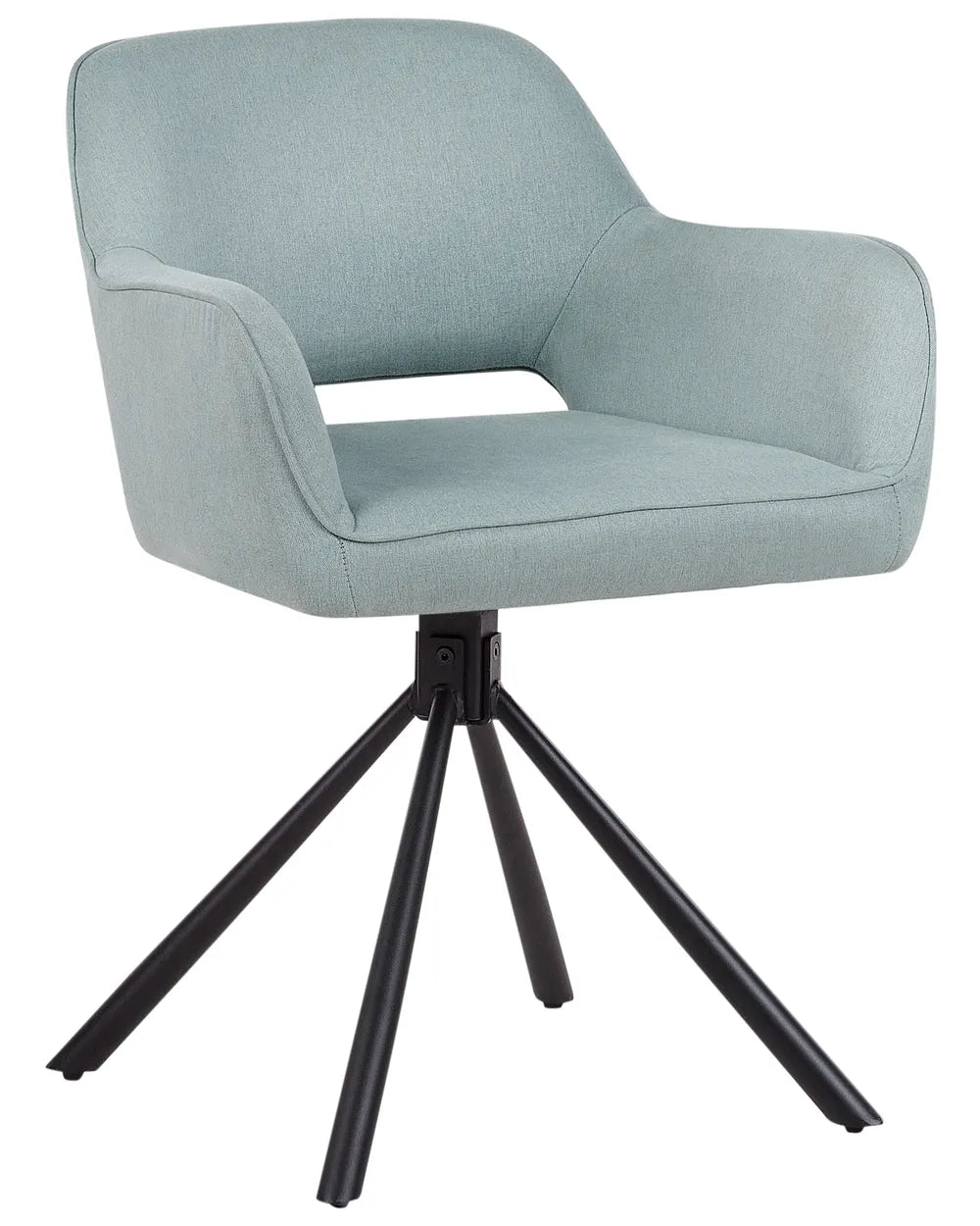 Set of 2 Dining Chairs Swivel Fabric Light Blue Flora