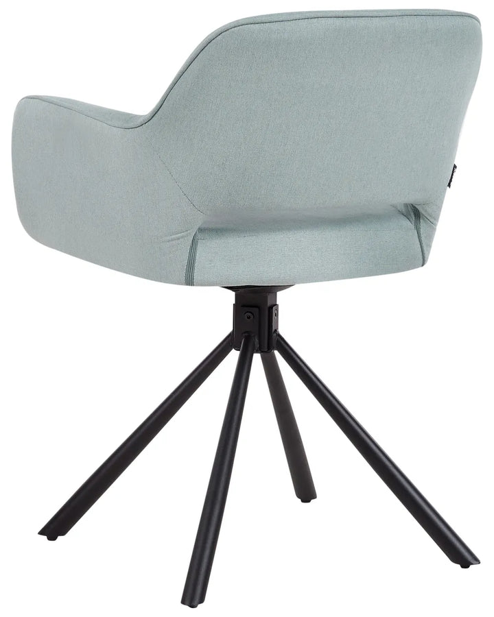 Set of 2 Dining Chairs Swivel Fabric Light Blue Flora