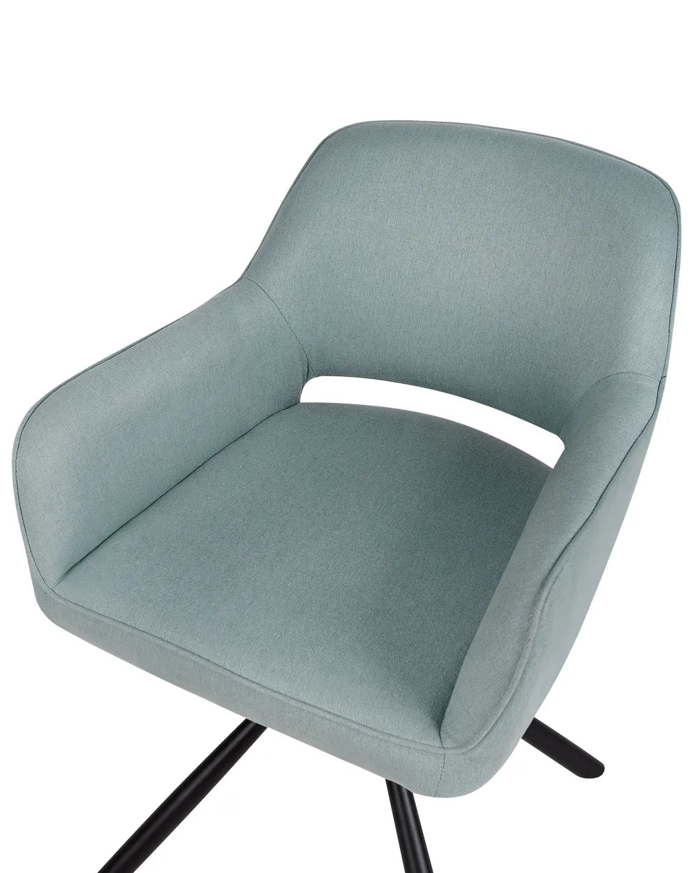 Set of 2 Dining Chairs Swivel Fabric Light Blue Flora