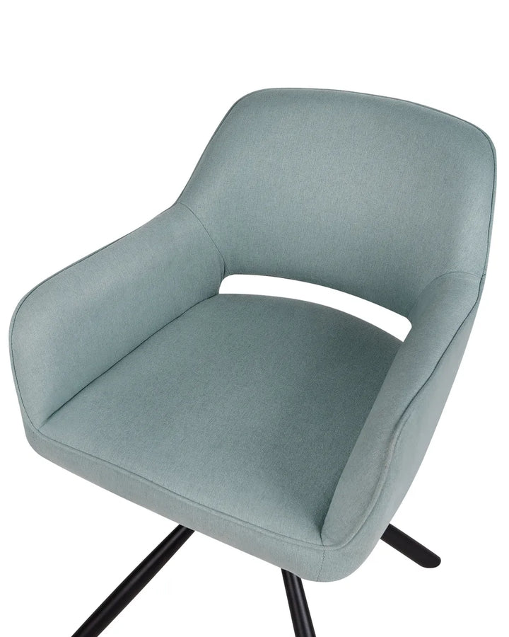 Set of 2 Dining Chairs Swivel Fabric Light Blue Flora