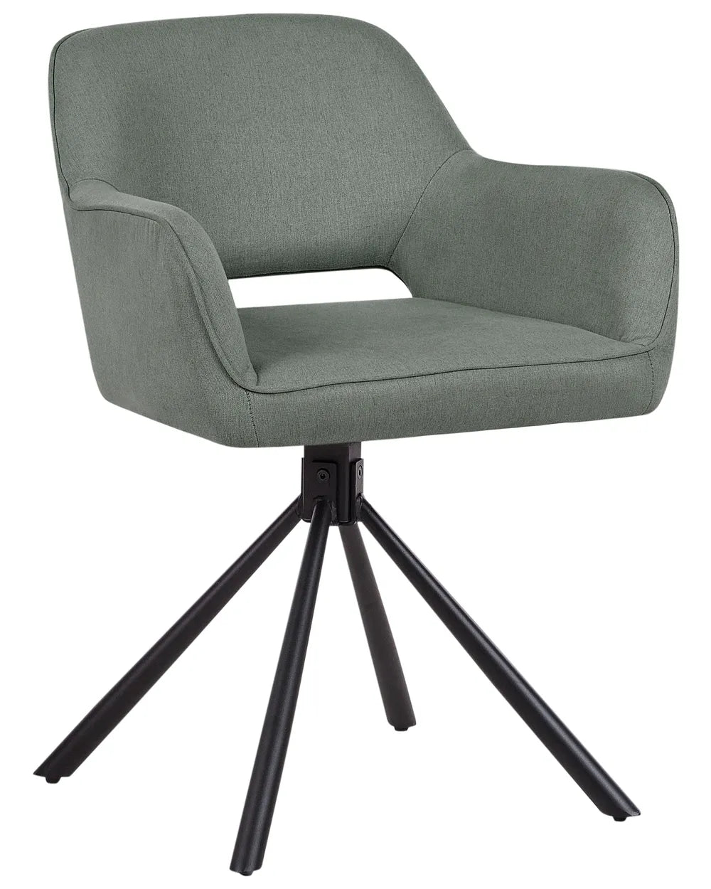 Set of 2 Dining Chairs Swivel Fabric Dark Green Flora